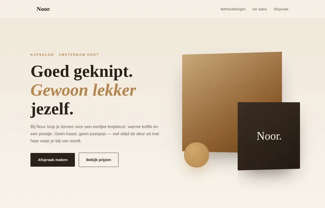 Voorbeeld: website voor een kapsalon