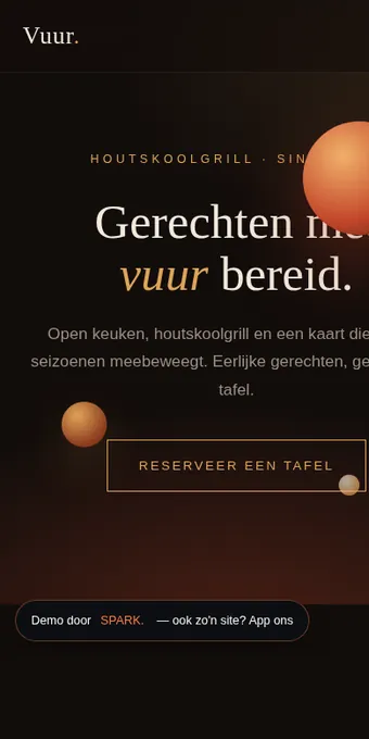 Voorbeeld: website voor een restaurant